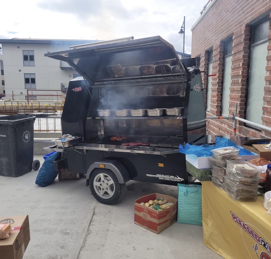 Pink Pepper Catering BBQ trailer at an outdoor event